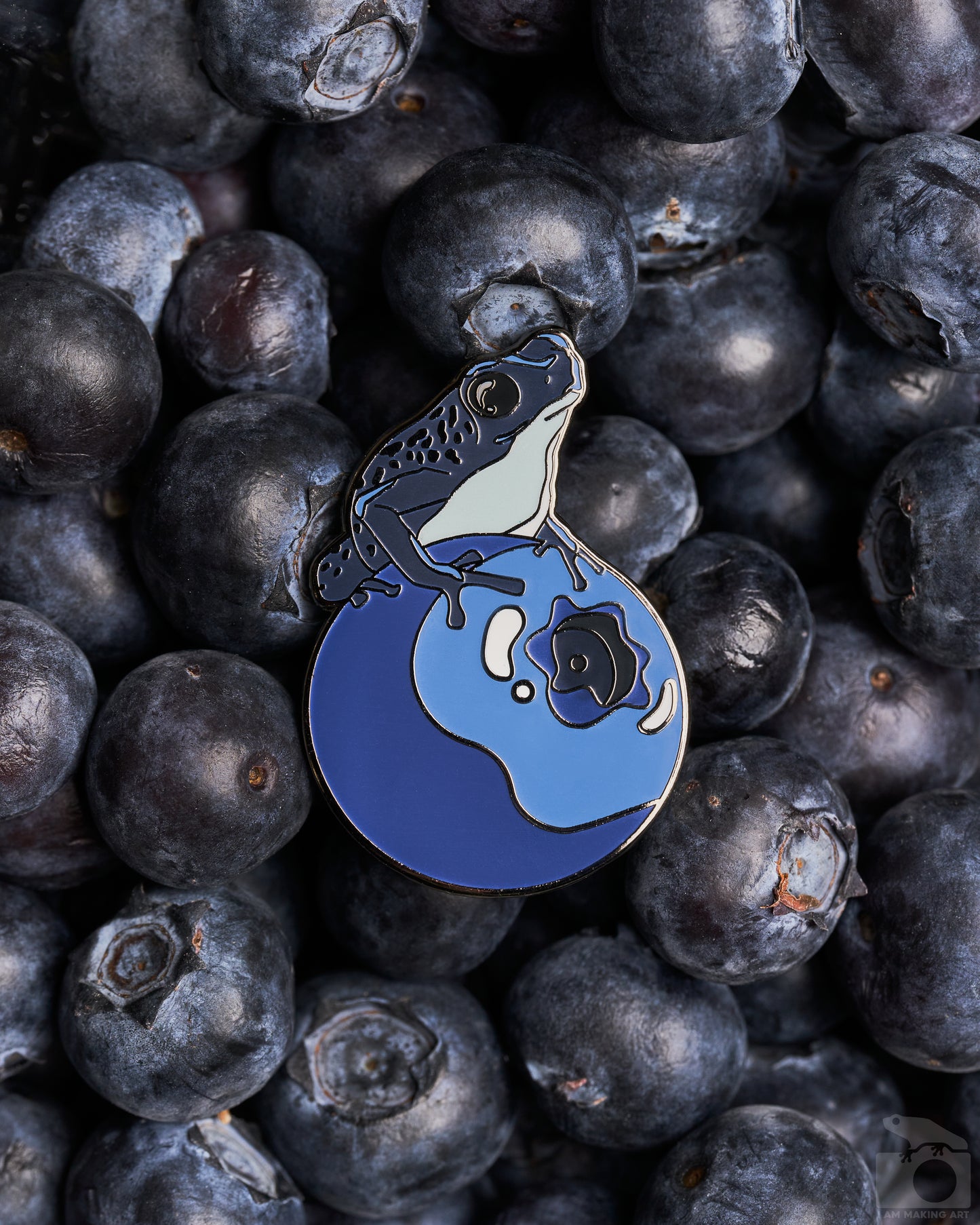 Oophaga on a Blueberry | Poison Dart Frog Enamel Pin